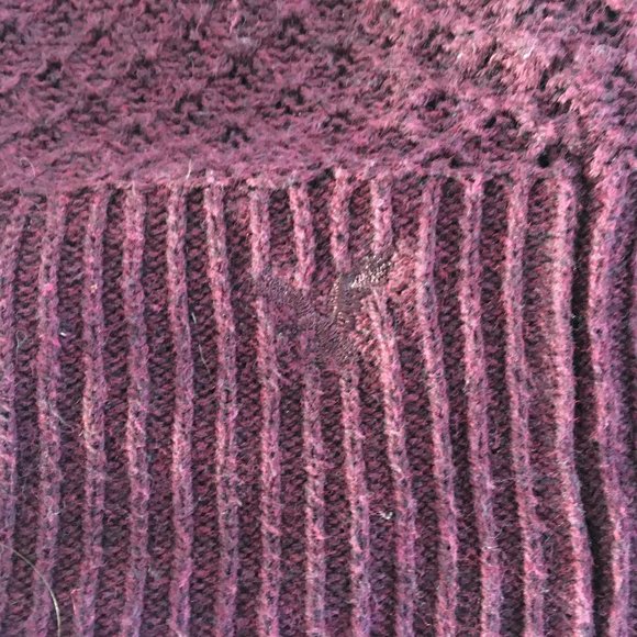American Eagle Outfitters Womens Size XS Burgandy Red Stretch Sweater Scoop Neck - Picture 12 of 13